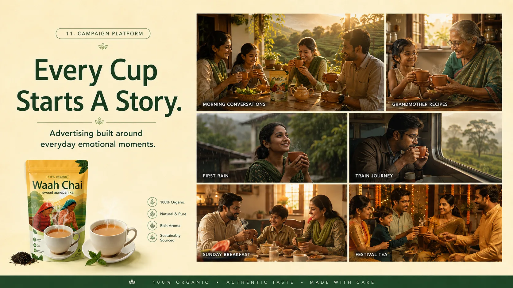 Waah Chai — Packaging Design packaging & visual design mockup 10 by Raghav Chopra